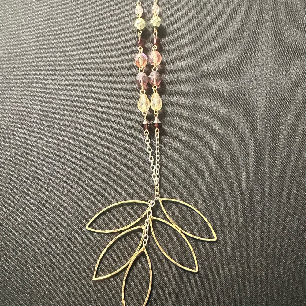Rachel Gold & Silver Leaf Pendant Necklace